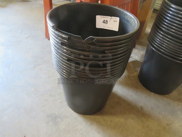One Lot Of 15 Poly Pots. Some Cracked. See Pics 11X10 - Image 1 of 2