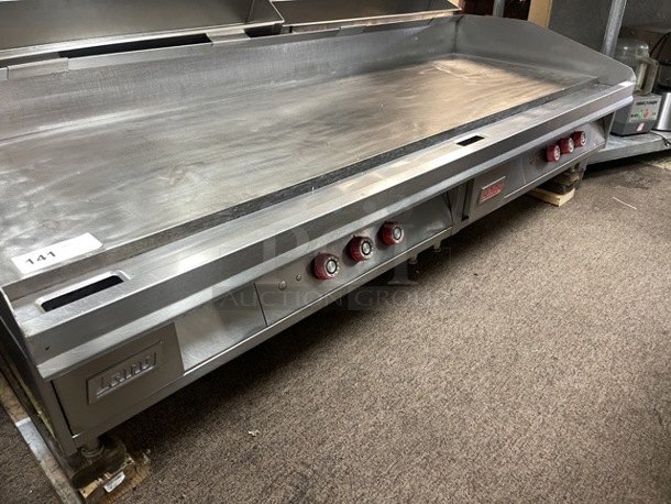 Lang 172T 72 inch  Electric Griddle w/ Thermostatic Controls - 1inch Steel Plate, 208v/3ph Tested and Working! - Image 2 of 12