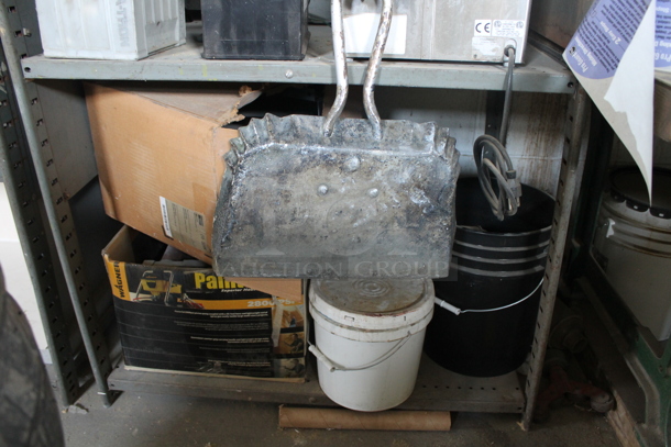 Gray Metal 4 Tier Shelving Unit w/ Contents Including Metal Powered Unit. BUYER MUST REMOVE. - Image 7 of 7