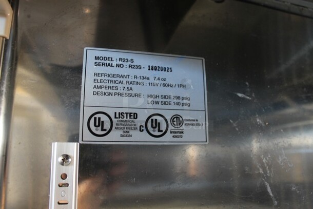 Master-Bilt R23-S Stainless Steel Commercial Single Door Reach In Cooler w/ Poly Coated Racks on Commercial Casters. 115 Volts, 1 Phase. Tested and Powers On But Does Not Get Cold - Image 5 of 5