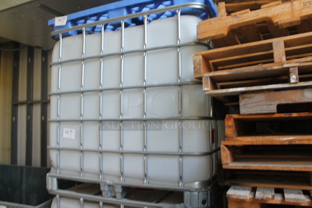 White Poly Tank in Metal Cage. BUYER MUST REMOVE. - Image 3 of 4