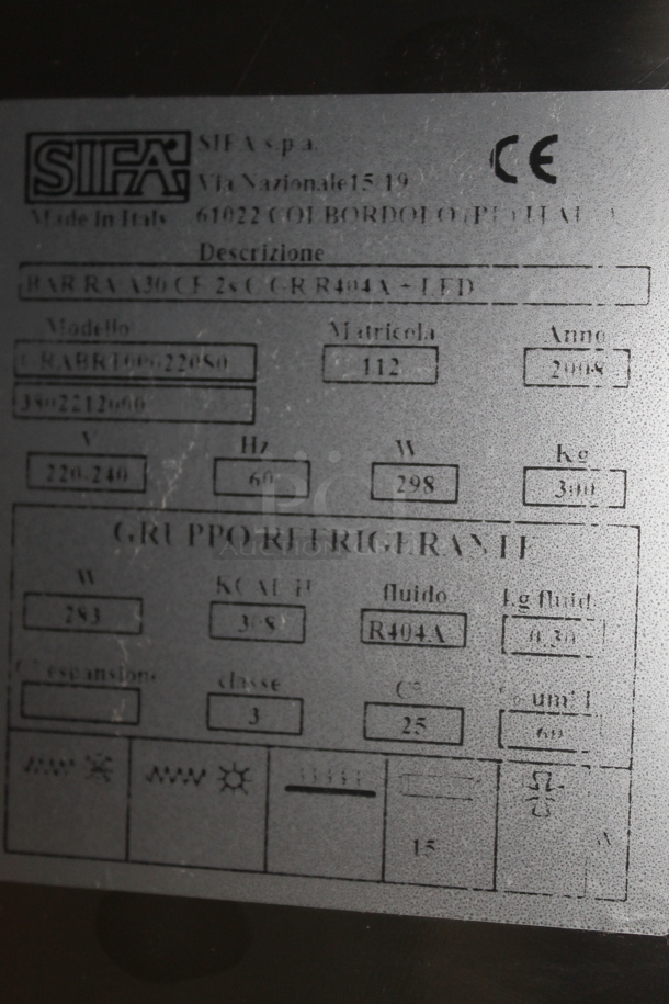BRAND NEW SCRATCH AND DENT! Sifa Stainless Steel Commercial Work Station w/ 2 Door Cooler and Back Splash. 220-240 Volts.  - Image 11 of 11