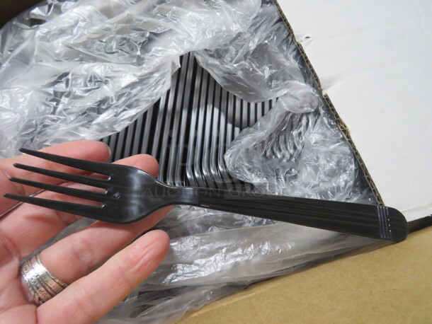 One Opened Case Of ULINE Heavy Weight Black Forks. #HFBLK. 1,000ct. - Image 2 of 2