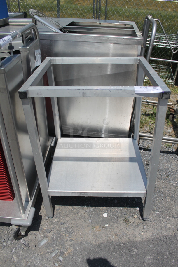 Commercial Stainless Steel Equipment Stand With Undershelf On Galvanized Legs.