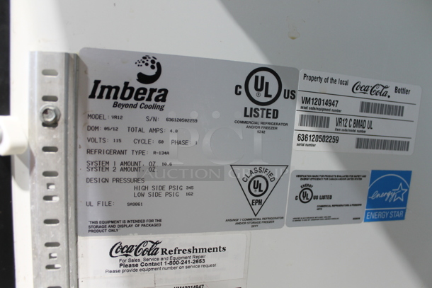 Imbera VR12 ENERGY STAR Metal Commercial Single Door Reach In Cooler Merchandiser w/ Poly Coated Racks. 115 Volts, 1 Phase. Tested and Powers On But Does Not Get Cold - Image 5 of 5