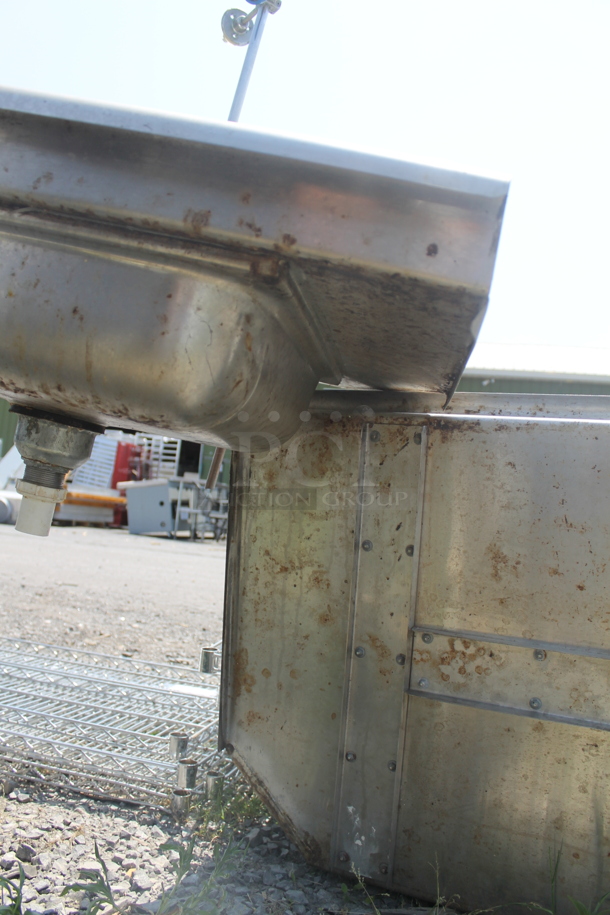 Commercial Stainless Steel One Bay Sink With Left Side Drain Board, Perforated Basket And Pre-Rinse Faucet On Galvanized Legs. - Image 5 of 7