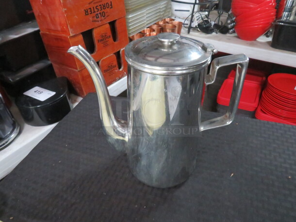 Stainless Steel Gooseneck Coffee/Tea Pot With Lid. 2XBID - Image 1 of 1