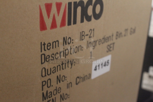 BRAND NEW IN BOX! Winco White Poly Ingredient Bin on Commercial Casters. - Image 7 of 7