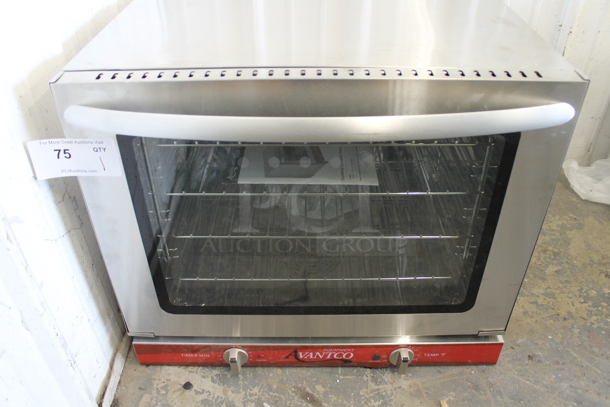 BRAND NEW SCRATCH AND DENT! Avantco 177CO28M Stainless Steel Commercial Countertop Electric Powered Half Size Convection Oven. 208/240 Volts, 1 Phase. - Image 1 of 4