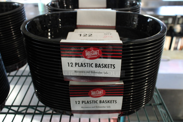 24 BRAND NEW! Tablecraft Black Poly Food Baskets. 10.5x7x1.5. 24 Times Your Bid!