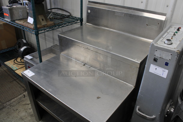 Stainless Steel Commercial 2 Tier Counter w/ Backsplash and 2 Under Shelves on Commercial Casters. 32x35x48 - Image 4 of 7