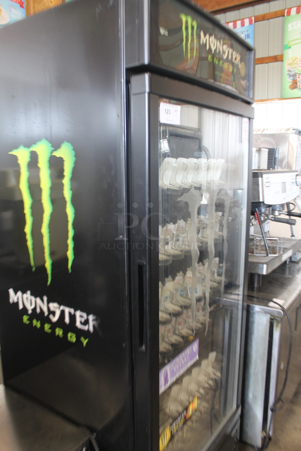 IBW GCG-26-C33EB Commercial Single Glass Door Black Merchandiser Cooler With Steel Shelves and Bottle Slides. 110-120V, 1 Phase. Tested and Working! - Image 2 of 5