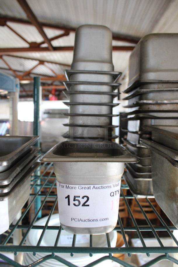 13 Stainless Steel 1/9 Size Drop In Bins. 1/9x4. 13 Times Your Bid!