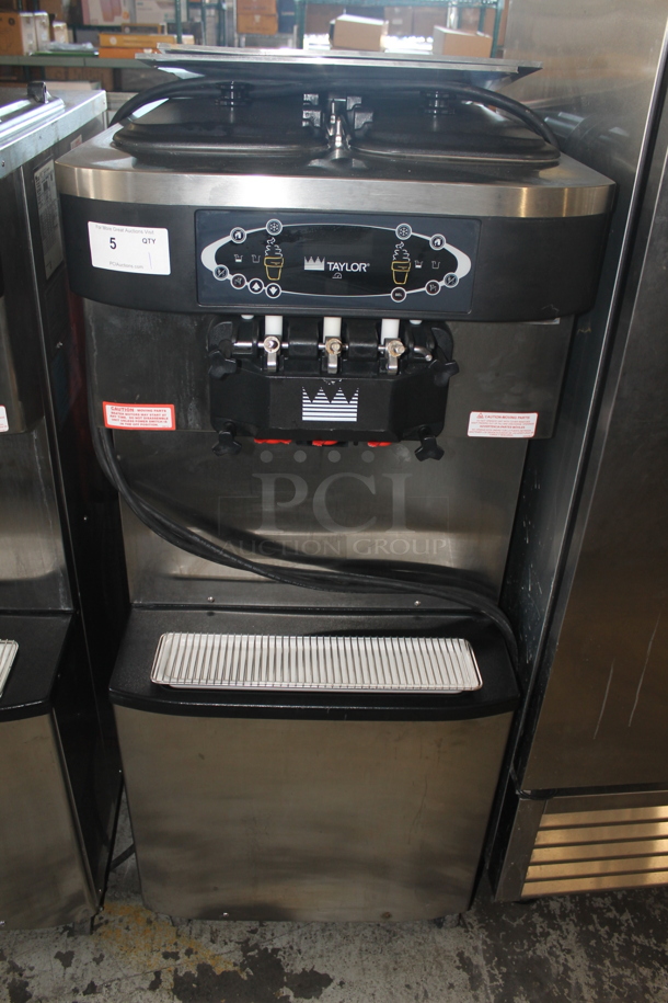 2013 Taylor C723-33 Stainless Steel Commercial Water Cooled Floor Style 2 Flavor w/ Twist Soft Serve Ice Cream Machine on Commercial Casters. 208-230 Volts, 3 Phase. - Image 1 of 11