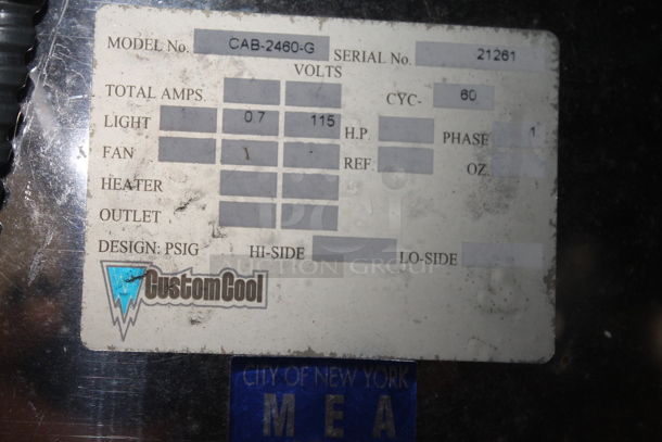 Metal and Glass Commercial Floor Style Dry Display Case on CustomCool CAB-2460-G Metal Table w/ 2 Under Shelves. Tested and Working! - Image 5 of 5