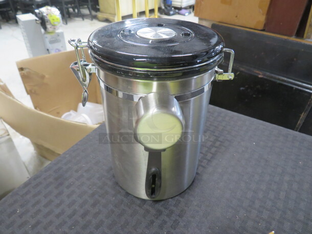 One NEW Stainless Steel Coffee Canister. - Image 1 of 1