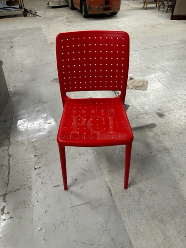 NEW Red Poly Papatya Indoor/Outdoor Chair. 2XBID - Image 1 of 2