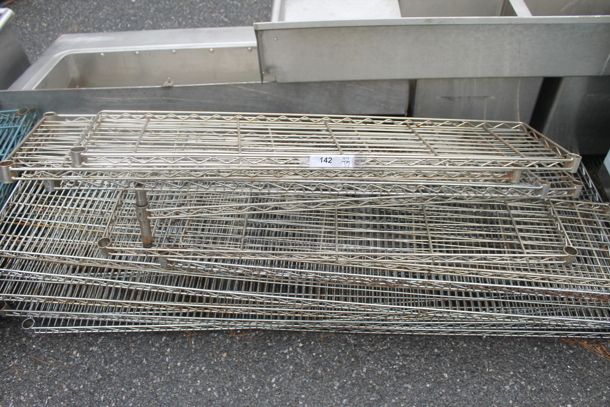 ALL ONE ONEY! Lot of 12 Various Chrome Finish Wire Shelves! Includes 72x13x1.5 - Image 1 of 3