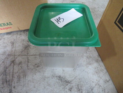 One 4  Quart Food Storage Container. With  Lid. 