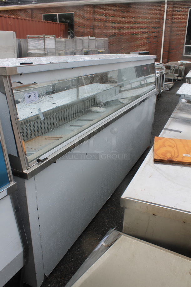 BRAND NEW SCRATCH AND DENT! CustomCool SALBAR-120 Stainless Steel Commercial Refrigerated Prep Table. Does Not Come w/ Remote Compressor.  - Image 1 of 7