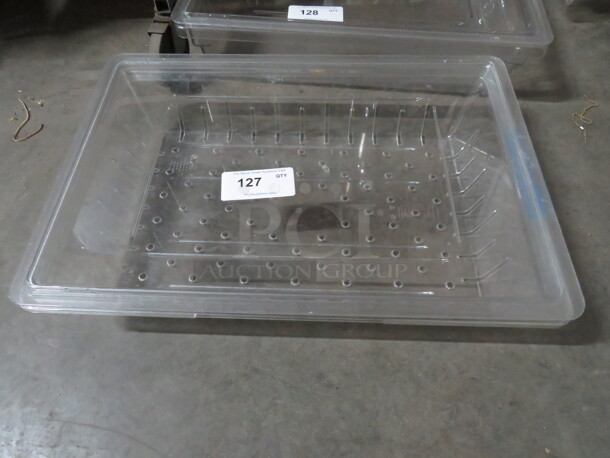 One 18X26X5.5 Perforated  Food Storage Container With Lid.