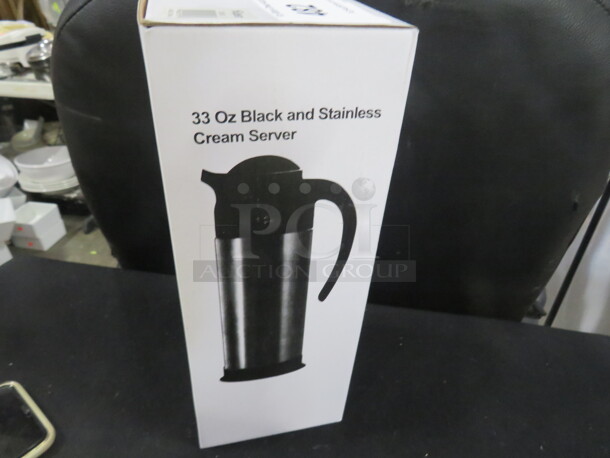 One NEW 33oz Stainless Steel Creamer. #CRSV-33. 