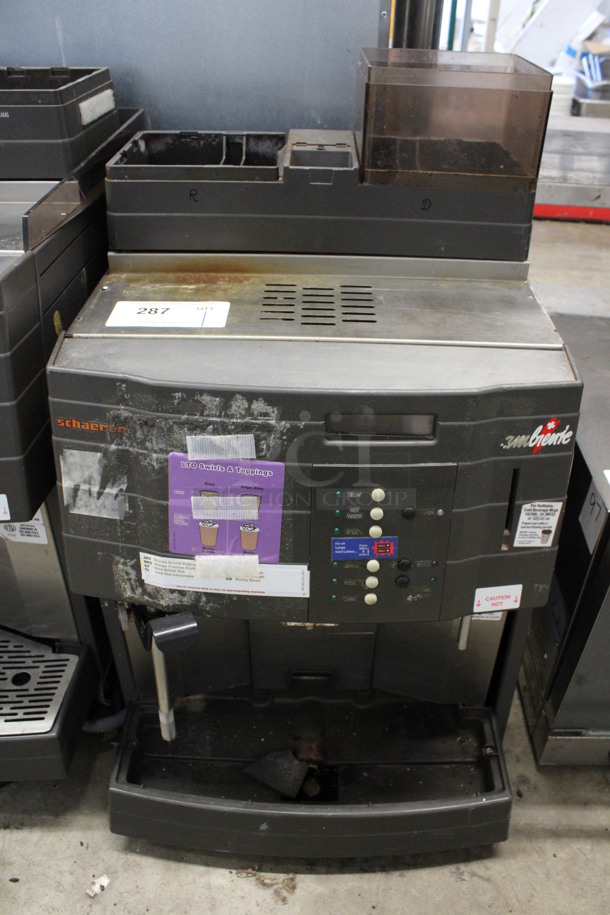 Schaerer Model Ambiente Stainless Steel Commercial Countertop Coffee Espresso Machine w/ Steam Wand. Missing Lids and Drip Tray Grate. 210 Volts. 17x21x27 - Image 1 of 5
