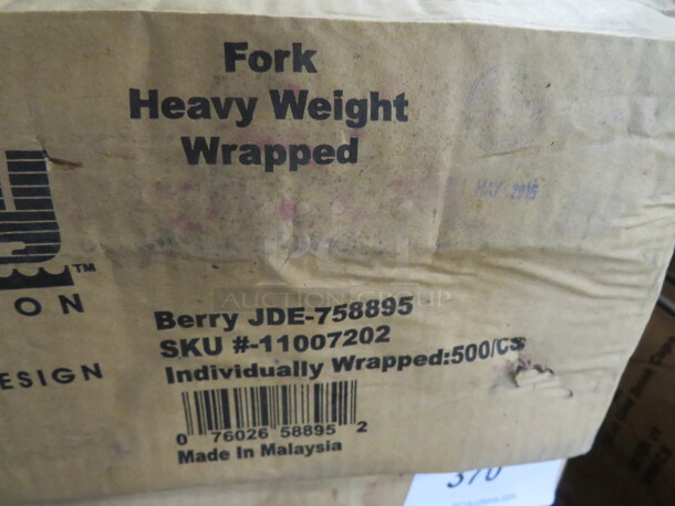 One Case Of 500 Heavy Weight Individually Wrapped Forks. - Image 1 of 2