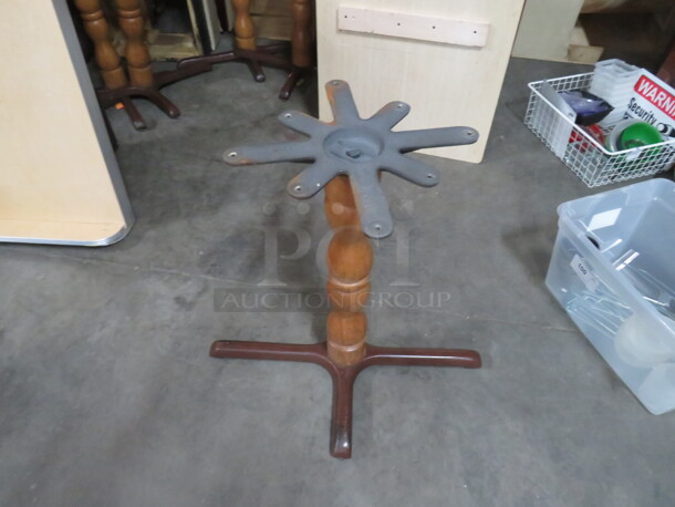 One Decorative Wooden/Metal Table Base. - Image 2 of 2
