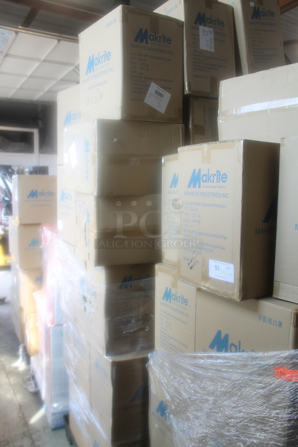 PALLET LOT of 35 BRAND NEW! Boxes of 240 Makrite 9500-N95S Disposable Respirator. 35 Times Your Bid! - Image 2 of 3