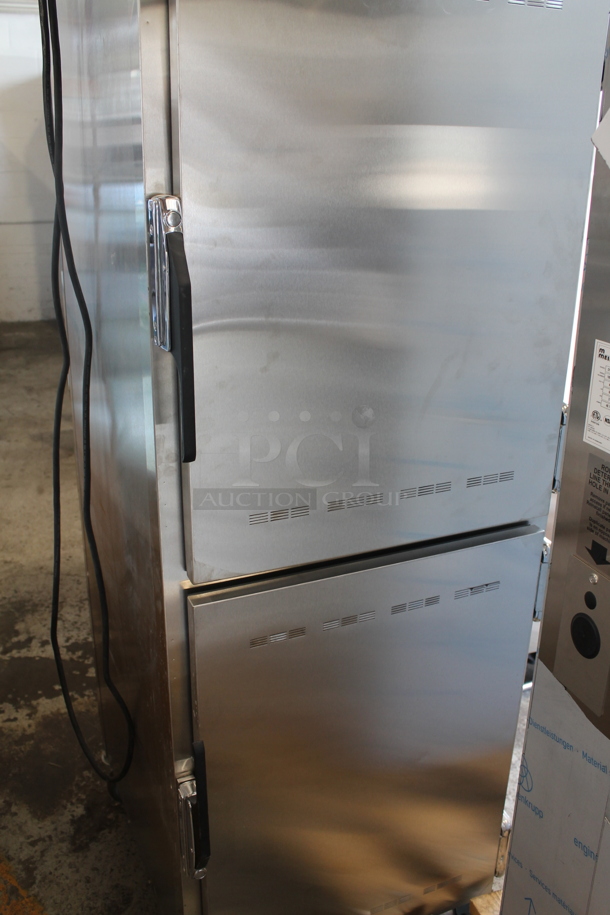 BRAND NEW! 2022 Alto Shaam 1200-UPS Commercial Stainless Steel Electric Double Deck Heating Holding Cabinet With Pan Racks on Commercial Casters. 120 V, 1 Phase. Tested and Working!   - Image 7 of 9