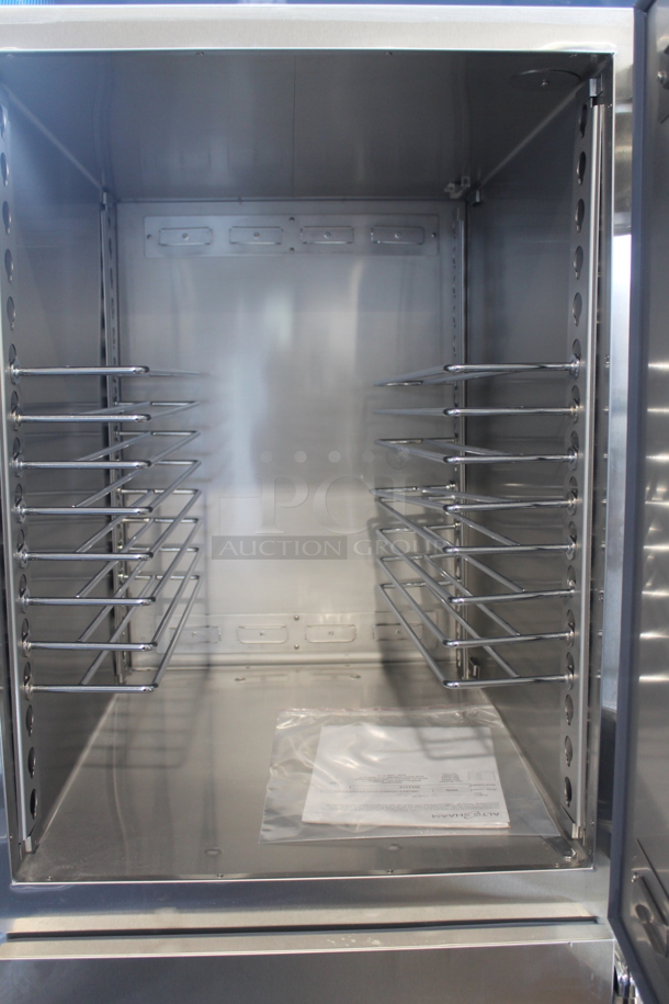 BRAND NEW! 2022 Alto Shaam 1200-UPS Commercial Stainless Steel Double Deck Heated Holding Cabinet With Steel Racks On Commercial Casters. 120V, 1 Phase. Tested and Working!   - Image 3 of 7