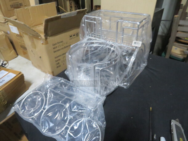 One NEW Tabletop Chrome Flatware/Napkin/Plate Holder. - Image 1 of 1