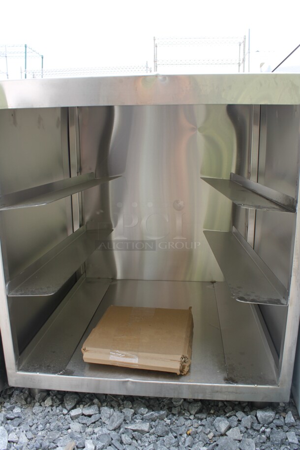 BRAND NEW SCRATCH AND DENT! Regency 600GRSU2324 Commercial Stainless Steel  Corrugated Top Glass Rack Storage Unit - Image 4 of 6