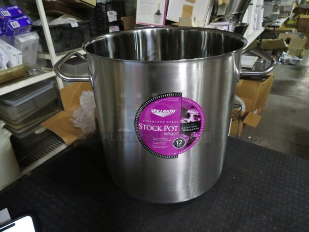 One NEW Vollrath 11 Quart Stainless Steel  Stock Pot. #47721 - Image 1 of 1