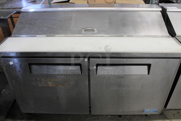Turbo Air Model MST-60 Stainless Steel Commercial Sandwich Salad Prep Table Bain Marie Mega Top w/ Cutting Board on Commercial Casters. 115 Volts, 1 Phase. 60x30x43.5. Tested and Working!