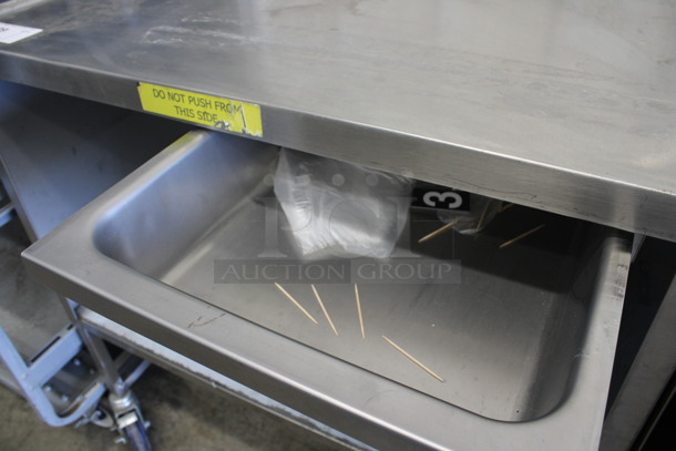 Winholt Stainless Steel Commercial Portable Table Work Station w/ Drawer and Under Shelf on Commercial Casters. 36x28x54 - Image 4 of 5