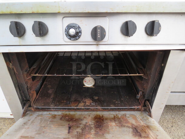 One Hobart Natural Gas 4 Burner Range With 1 Rack. 34X36X35 - Image 2 of 2