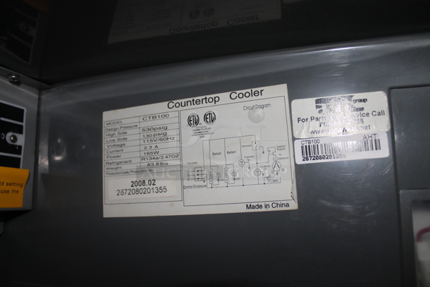 CTB100 Stainless Steel Countertop Single Glass Door Cooler. 115V. Tested and Working! - Image 4 of 7