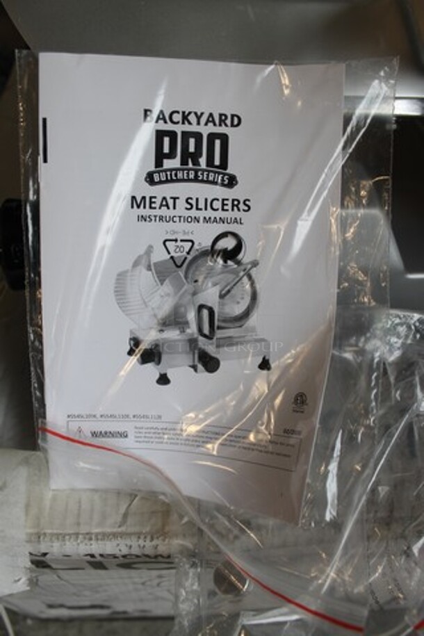 BRAND NEW SCRATCH AND DENT! Backyard Pro 554SL110E Stainless Steel Commercial Countertop Meat Slicer w/ Blade Sharpener. 120 Volts, 1 Phase. Tested and Working! - Image 3 of 9