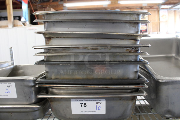 10 Stainless Steel Full Size Drop In Bins. 1/1x4. 10 Times Your Bid!