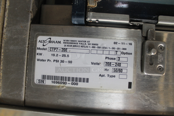2016 Alto Shaam CTP7-20E Stainless Steel Commercial Electric Powered Combitherm Convection Oven. 208-240 Volts, 3 Phase. - Image 8 of 8