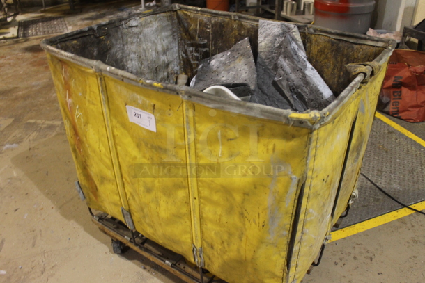 Yellow Laundry Cart on Commercial Casters. - Image 3 of 3