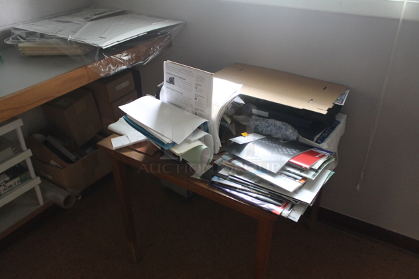 ALL ONE MONEY! ROOM LOT of Various Items Including Tables, Poly Shelving Unit and Chair. BUYER MUST REMOVE. - Image 4 of 10