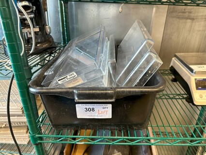 ALL ONE MONEY! Lot of Various Clear Poly Pieces in Black Poly Bus Bin!