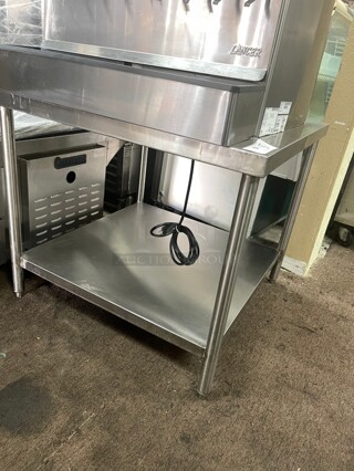 Clean! Commercial Stainless Steel Table With Stainless Steel Shelf NSF Goes Well With Item 34!