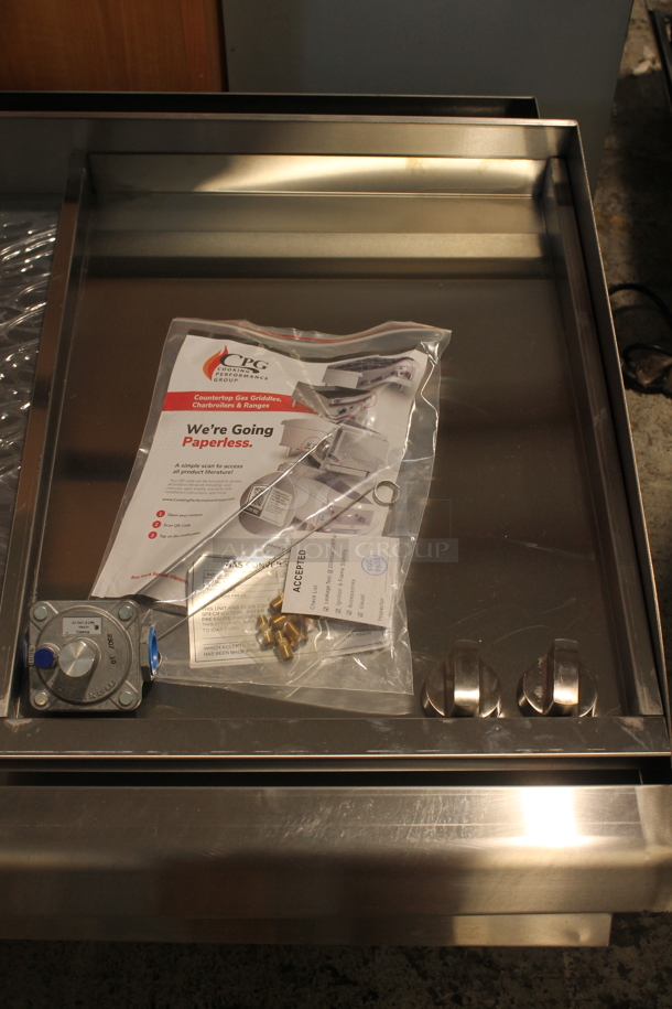 BRAND NEW SCRATCH AND DENT! 2023 Cooking Performance Group CPG 351GTCPG48NL Stainless Steel Commercial Countertop Natural Gas Powered Flat Top Griddle. 120,000 BTU. - Image 3 of 5
