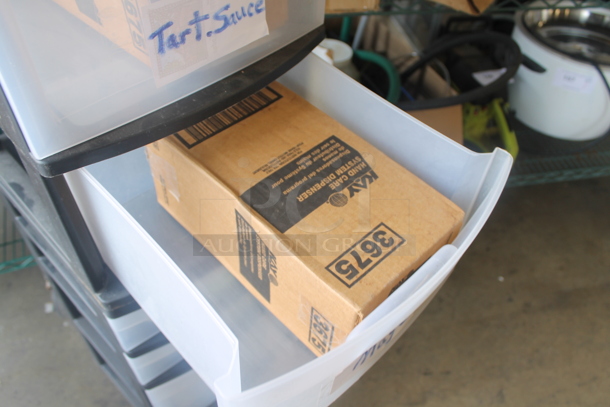 Clear and Black Poly 10 Drawer Filing Cabinet w/ Contents. - Image 8 of 8