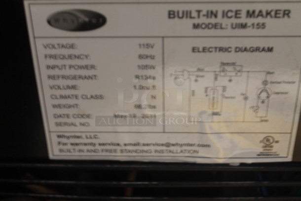 BRAND NEW SCRATCH AND DENT! Whynter UIM-155 Commercial Stainless Steel Single Door Built-In Ice Maker Black. 115V. Tested and Working!  - Image 6 of 6