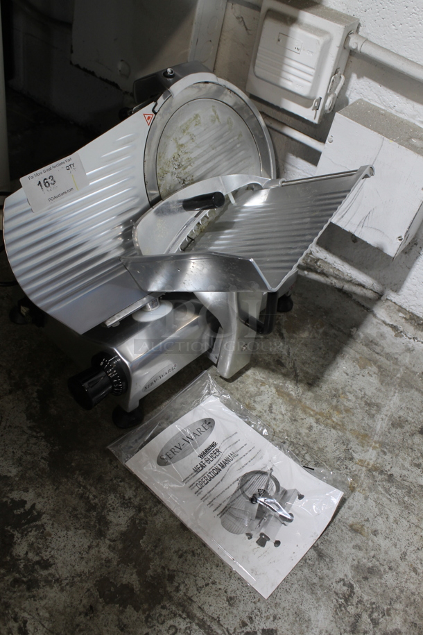 2017 Serv-Ware SLC-12 Stainless Steel Commercial Countertop Meat Slicer w/ Blade Sharpener. 110 Volts, 1 Phase. Tested and Working! - Image 3 of 7